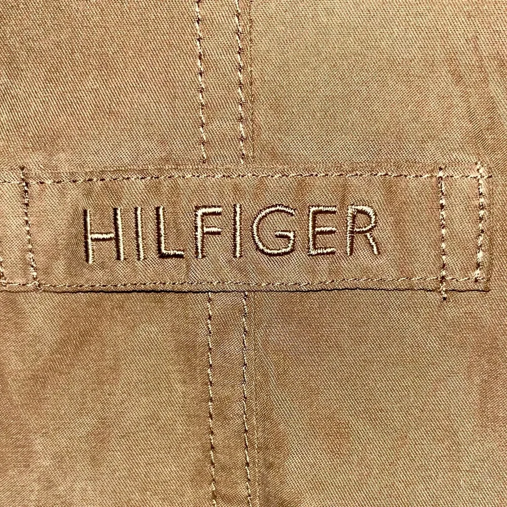 NWT Tommy Hilfiger Mens Khaki Micro Twill Jacket L Gingham Lined Harrington Coat